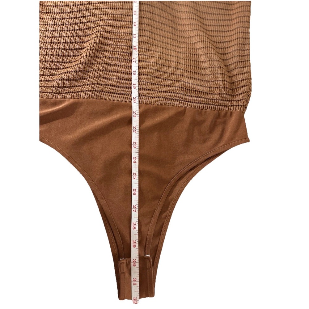 Gimmick by BKE Copper Ribbed Bodysuit M Cottagecore Boho Festival Fall Knit - Picture 9 of 10